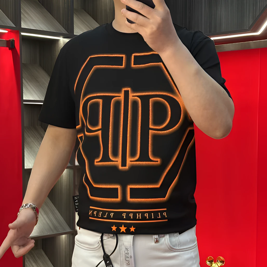 PP正品25新款定制潮牌液氨棉高品质欧货字母印花潮流T恤衫1667