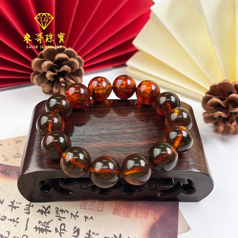 夏日特惠【来哥珠宝】五元素血药精美时尚圆珠DIY手串k15-16 DIY