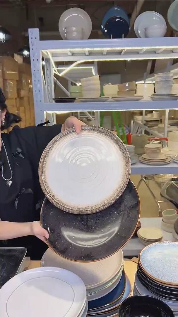 瓷94（十寸盘）外贸尾货高温釉下彩陶瓷餐具默认微瑕