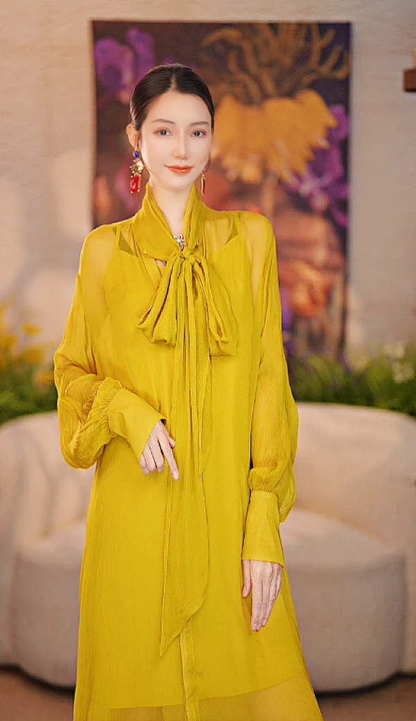 【公主高定】黄色顺纡连衣裙5105501
