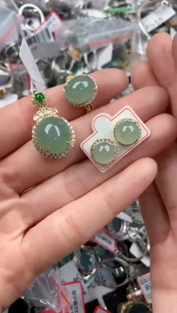 银S925镶嵌戒指翡翠777   7