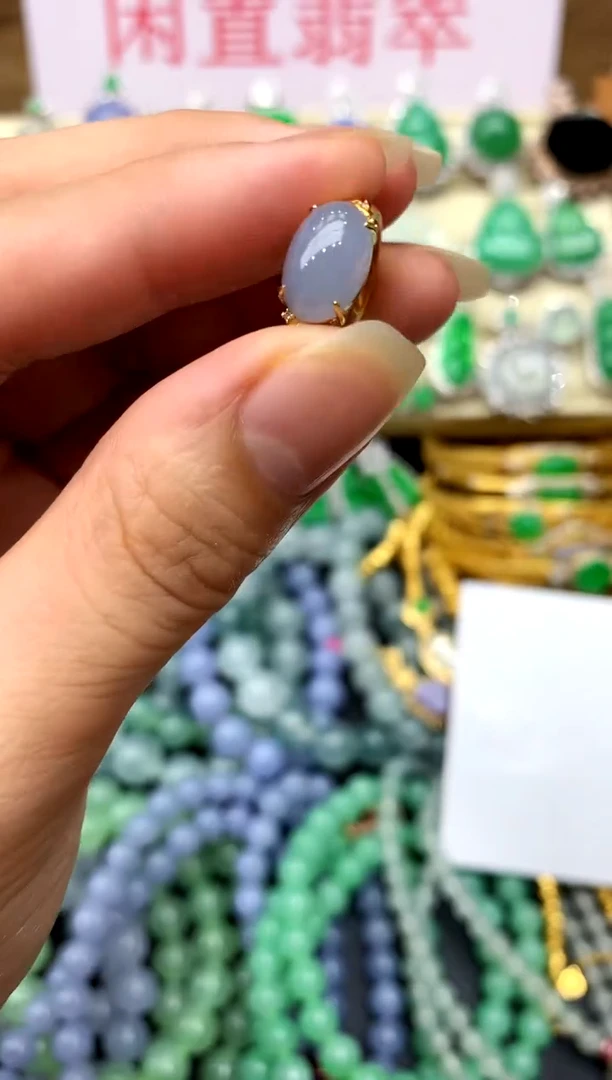 翡翠戒指18K金镶嵌346-中国好珍宝