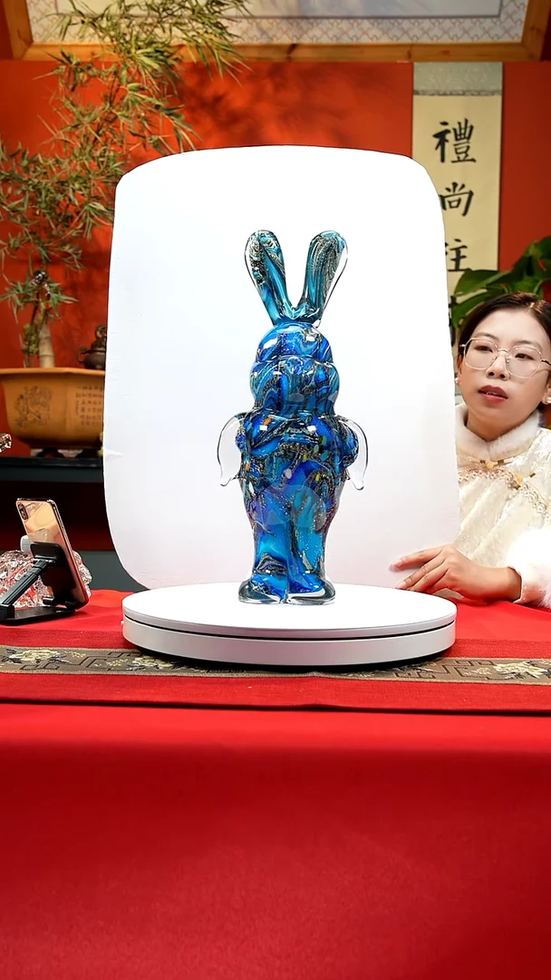 手工艺品琉璃兔子