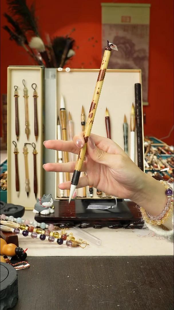 78号孤品高货毛笔链接 清水试笔 蘸墨不退