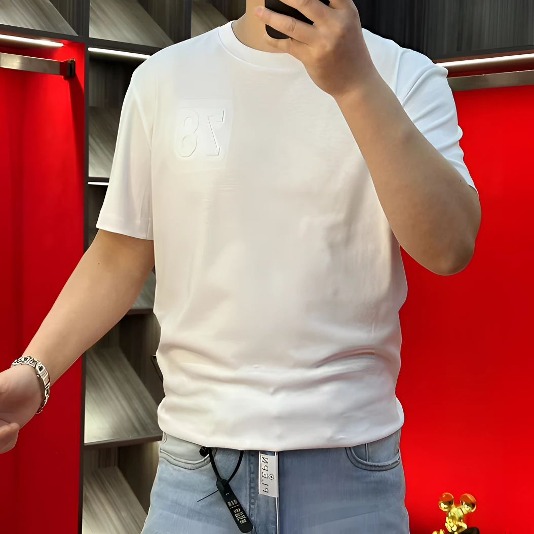 PP正品25新款潮牌液氨棉高品质欧货双字母净版时尚潮流T恤25021