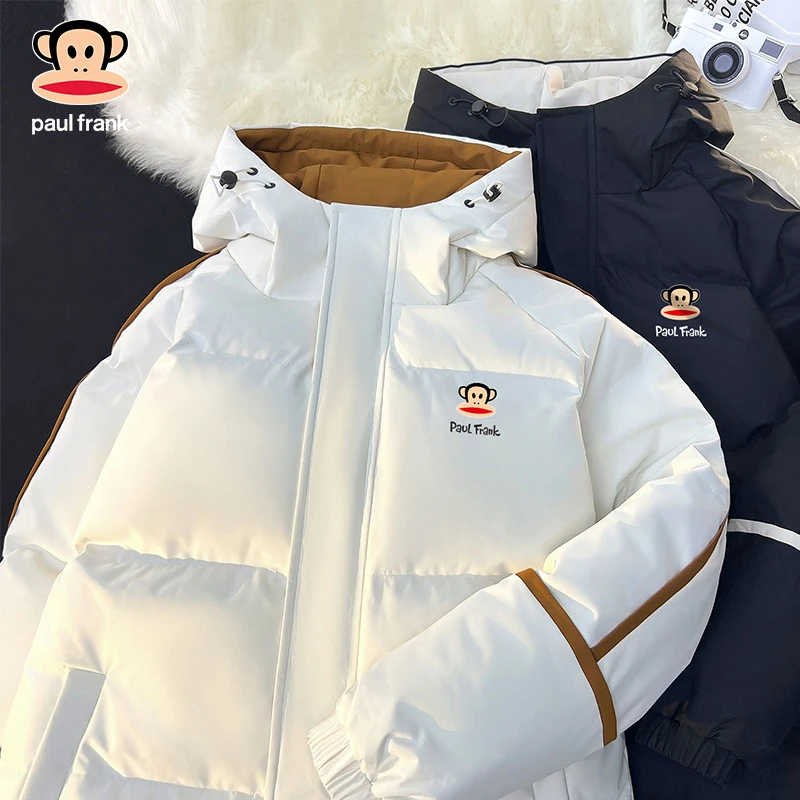PaulFrank/大嘴猴情侣款棉衣冬季潮流宽松百搭休闲连帽保暖棉服男