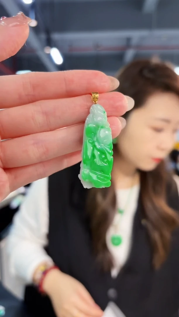 【闪购商品】翡翠颈饰18K金镶嵌缅料A货/支持复检/一件
