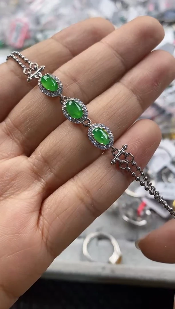 银S925镶嵌戒指翡翠555---4