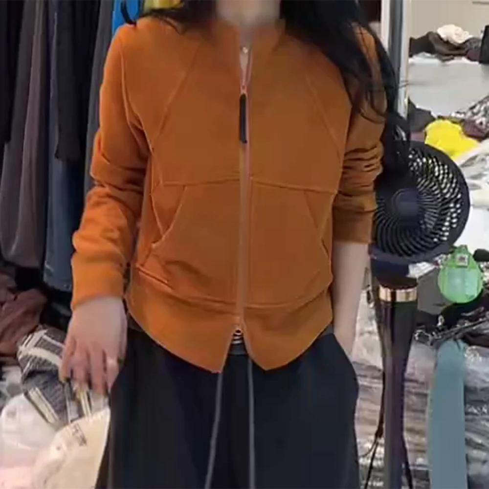 修身型拉链女常规款薄款秋季卫衣秋时尚休闲简约C6309