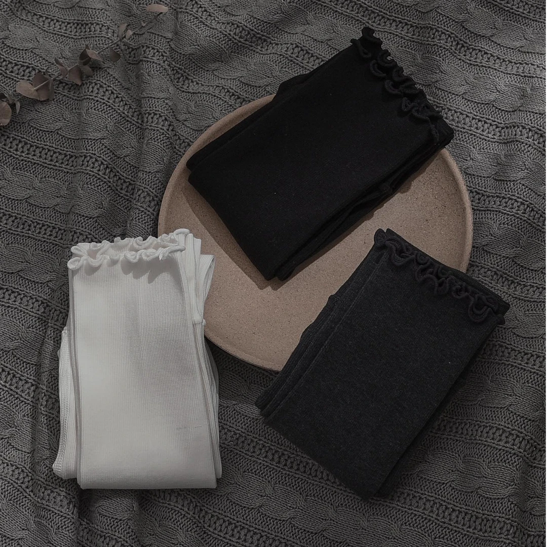 三只小鸭女童连裤袜春秋儿童打底裤袜宝宝木耳花边裤袜长筒打底袜