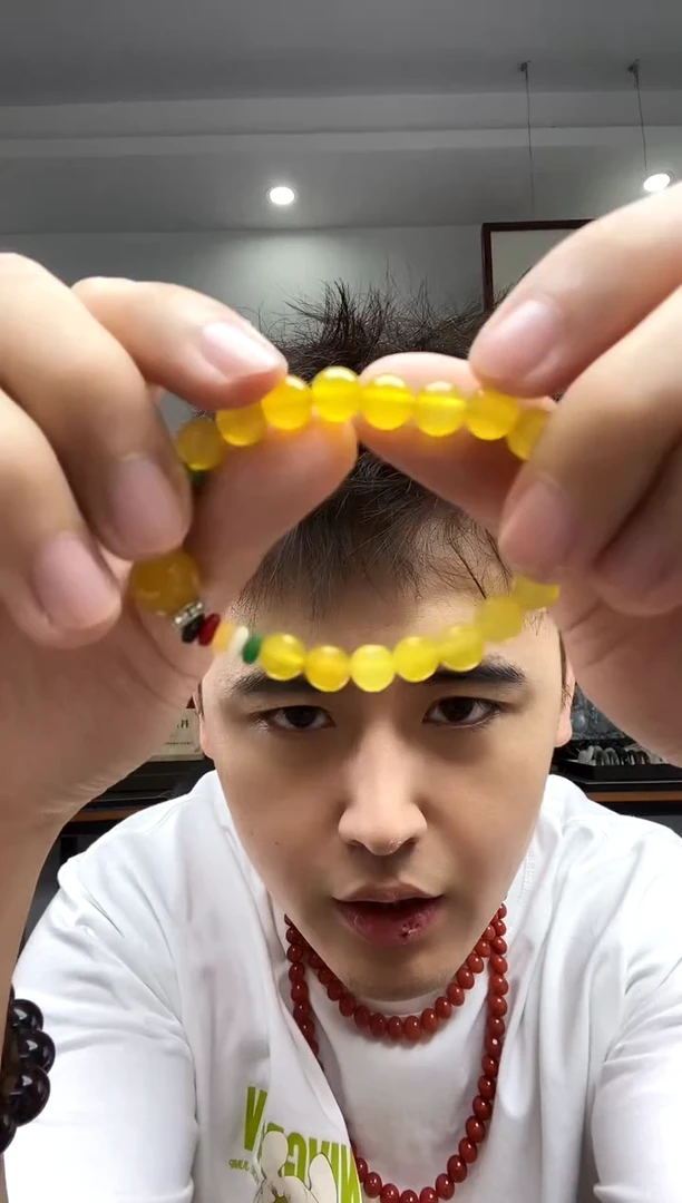 玛瑙/玉髓颈饰未镶嵌鸡油黄玛瑙手串卡8