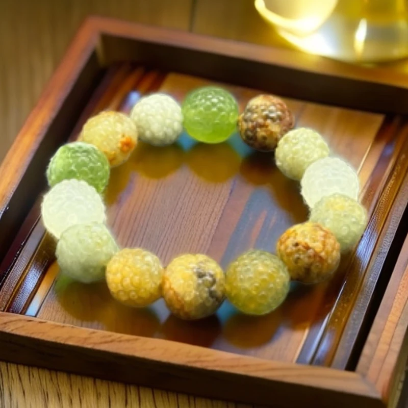 岫玉多宝手串手工雕刻男士女士圆珠