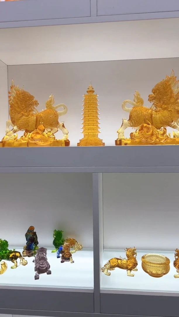 【闪购商品】泥塑古法琉璃麒麟大摆件