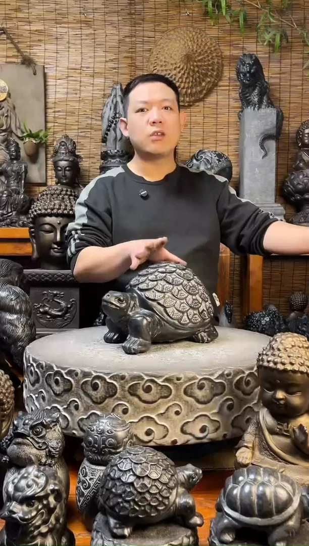 石材30金钱龟天然青石雕刻