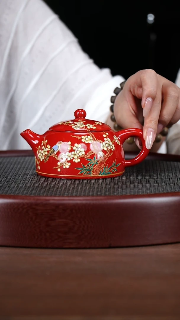茶壶紫砂103YJB 大红袍 半月 260cc