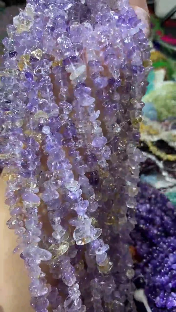 水晶珠宝半成品未镶嵌bbb紫黄晶