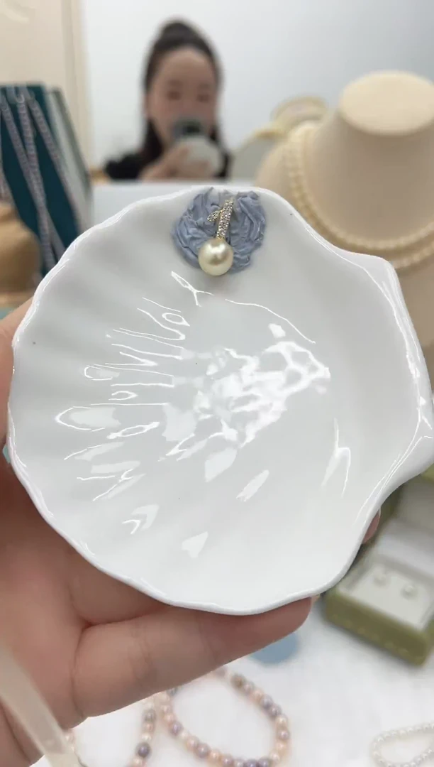 吊坠(不含链)银S925镶嵌海水珍珠吊坠