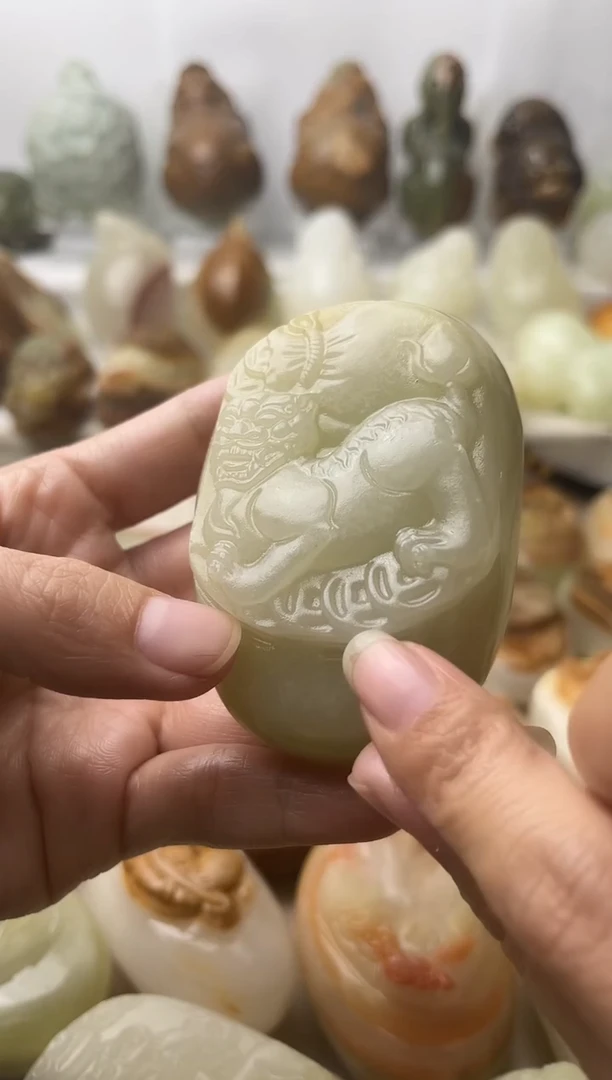 石材古青石棉纹正常不退换貔貅微瑕