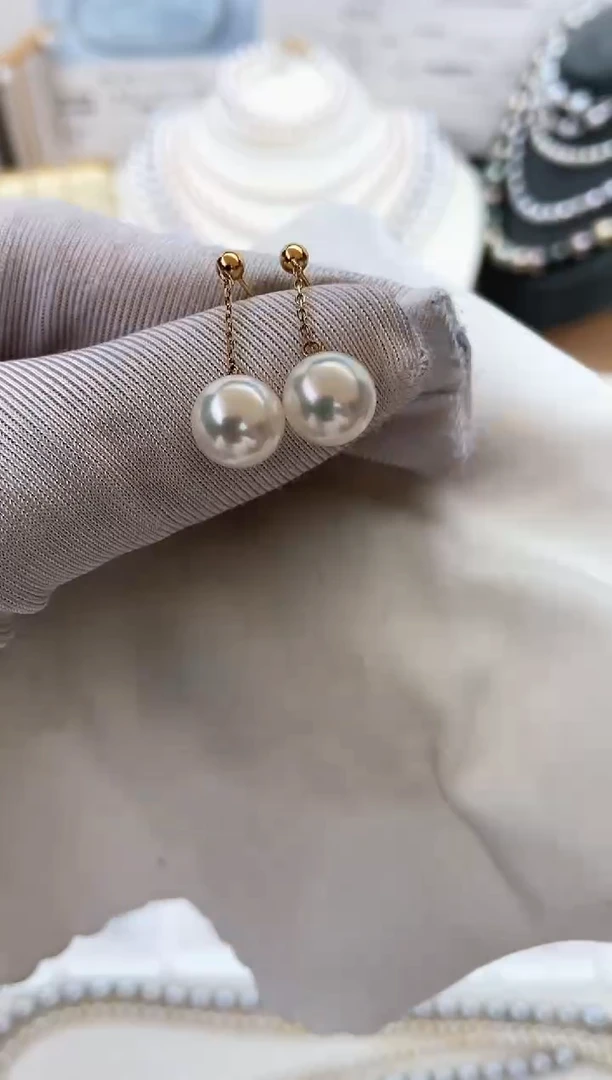 【闪购商品】海水珍珠耳饰18K金镶嵌风再吹耳饰