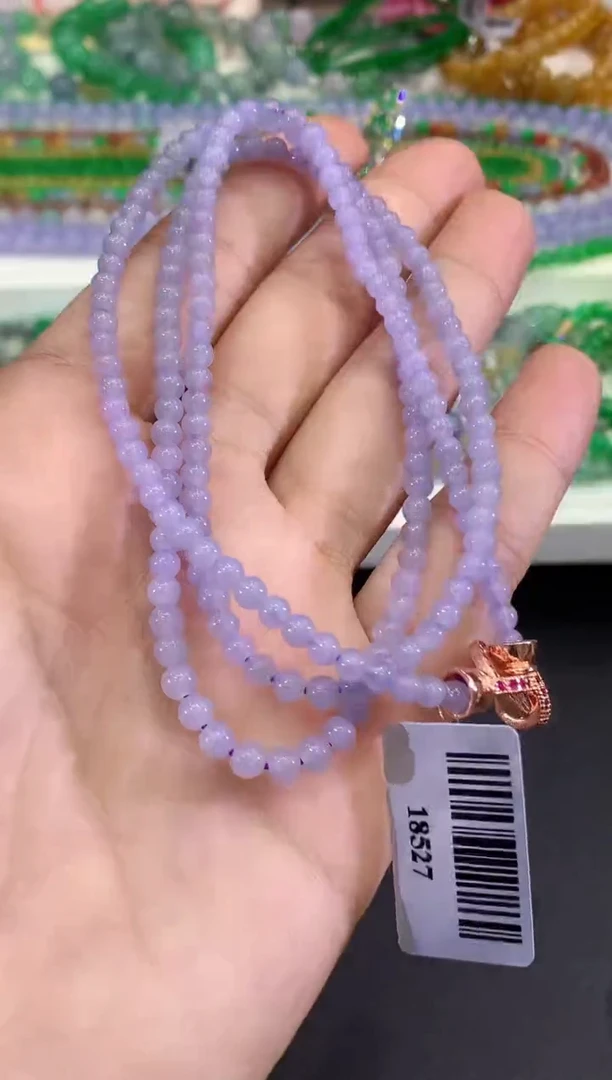 未镶嵌手串翡翠B18  紫货有色差