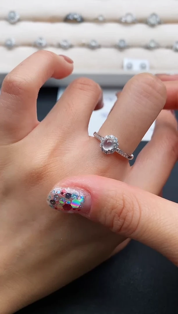 银S925镶嵌戒指翡翠2222222+5