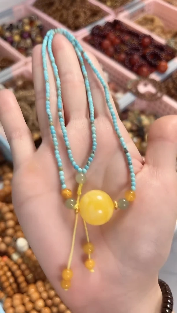 未镶嵌蜜蜡手串天然俄料蜜蜡17mm+脖链
