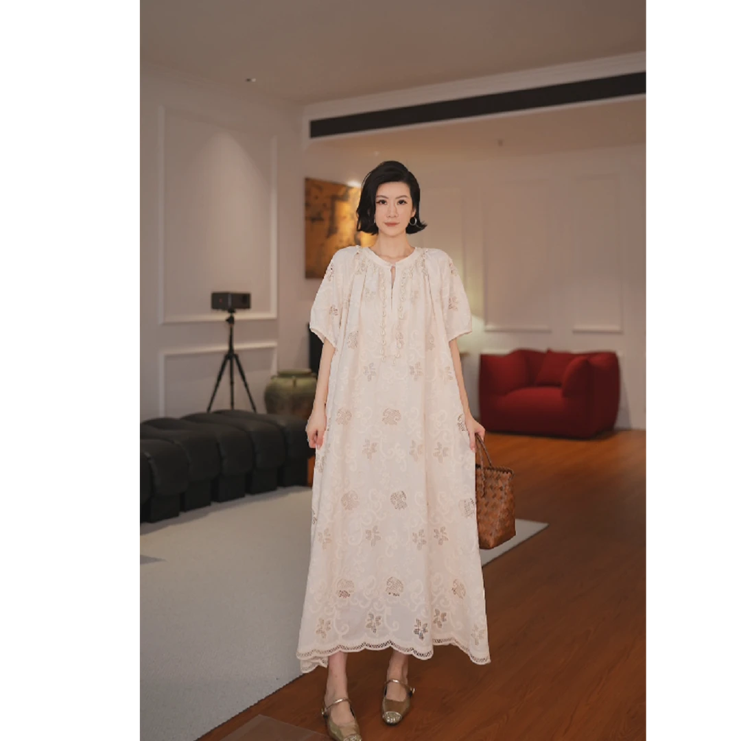 GU JIFEN｜南法麦穗｜复古贵气减龄显瘦宽松连衣裙 213X56130