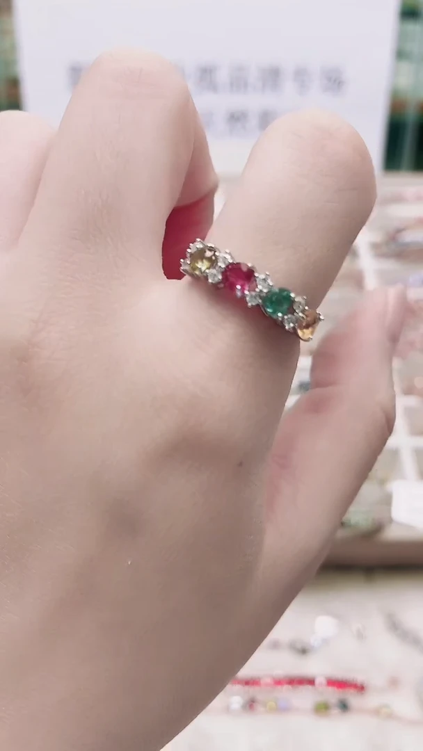 银S925镶嵌戒指碧玺257ZB1128产品一个（多样性）