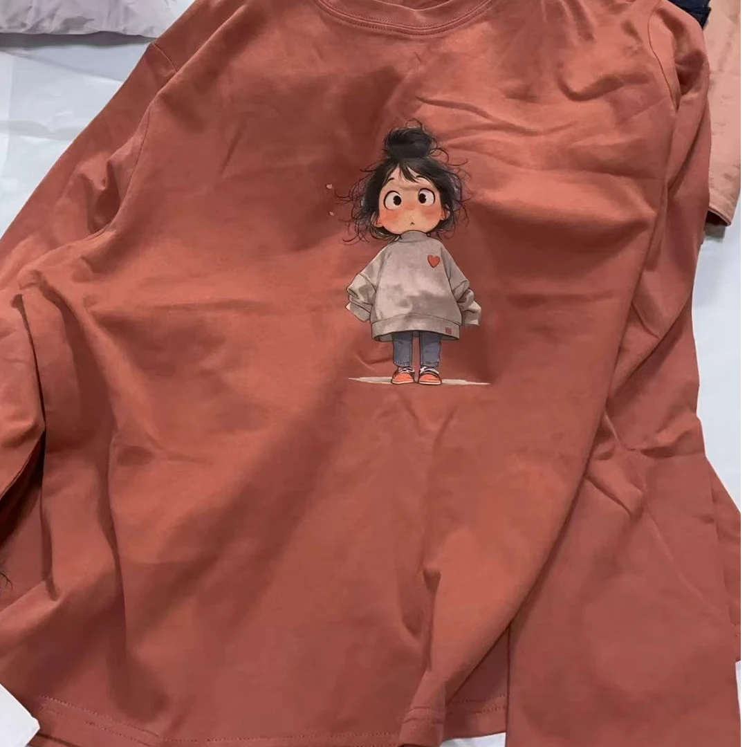 【NO退NO换】韩国东大门2025秋款tho南瓜色女孩T