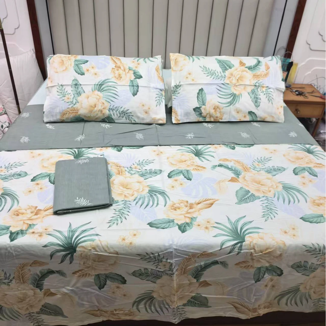 全棉印花四件套被套220*240cm床单230*270cm枕套一对48*74cm