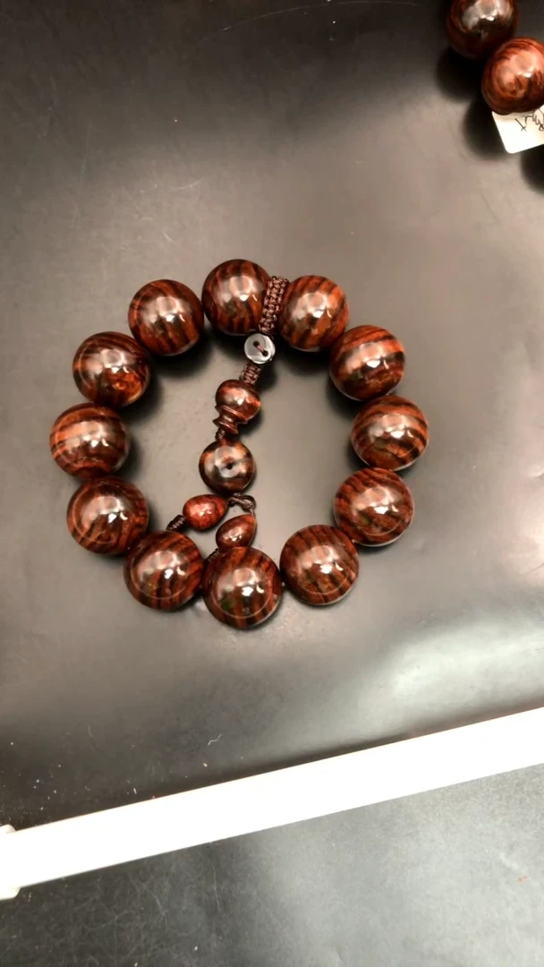 手串/手链黄花梨/降香黄檀海黄野生紫油梨2.0精品虎皮纹