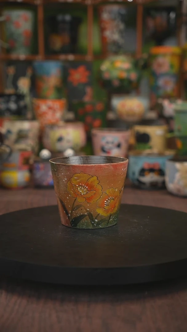 紫砂油画手绘釉下彩