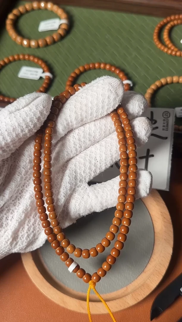 手串橄榄核【S级老挝核尖108】老型珠 一代老挝 6.0mm 基本无白