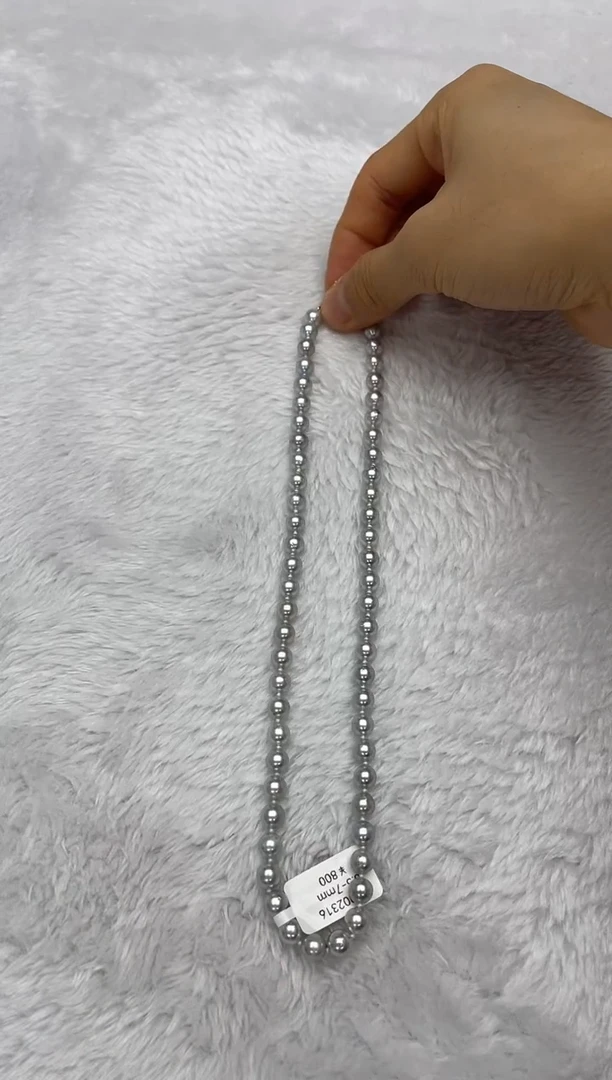 项链银S925镶嵌海水珍珠AK真多麻6.5-7mm