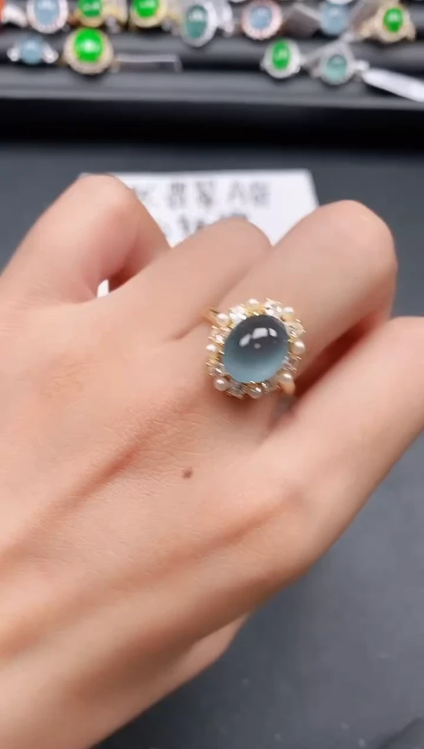 银S925镶嵌戒指翡翠111