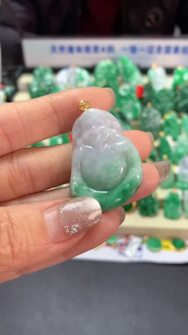 【闪购商品】翡翠吊坠(不含链)18K金镶嵌挂件