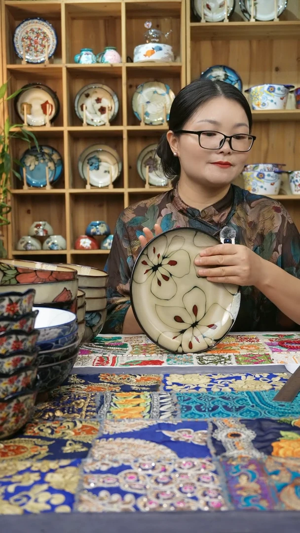 瓷片小可高温瓷餐具平盘2只