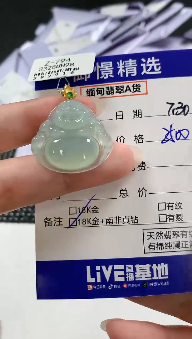 翡翠18K金镶嵌颈饰33