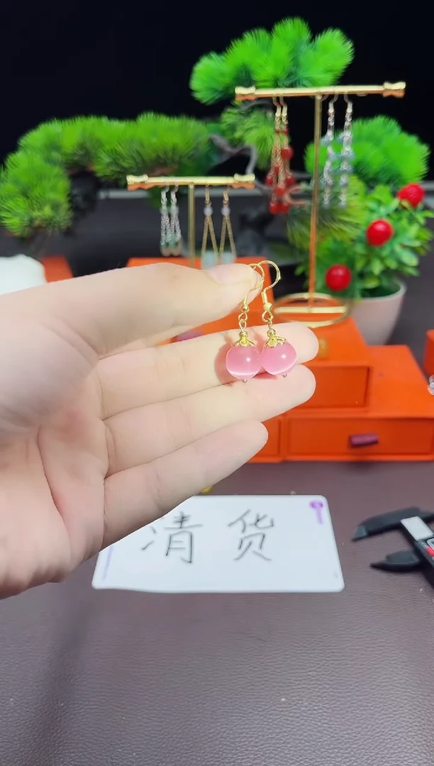 玛瑙/玉髓耳饰银S925镶嵌301