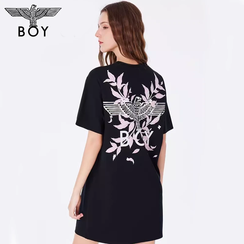 【月桂女神】BOYLONDON潮牌松弛高智连衣裙渐变印花T恤夏季W17002