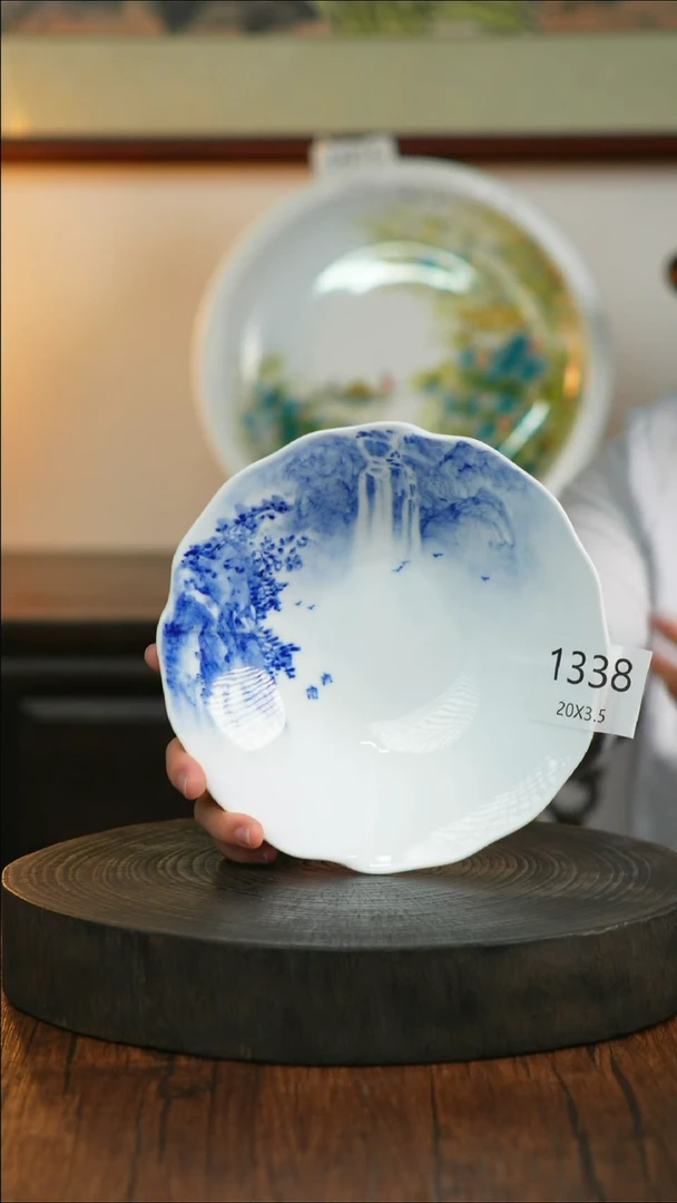 盘手绘釉下彩陶瓷餐具1338
