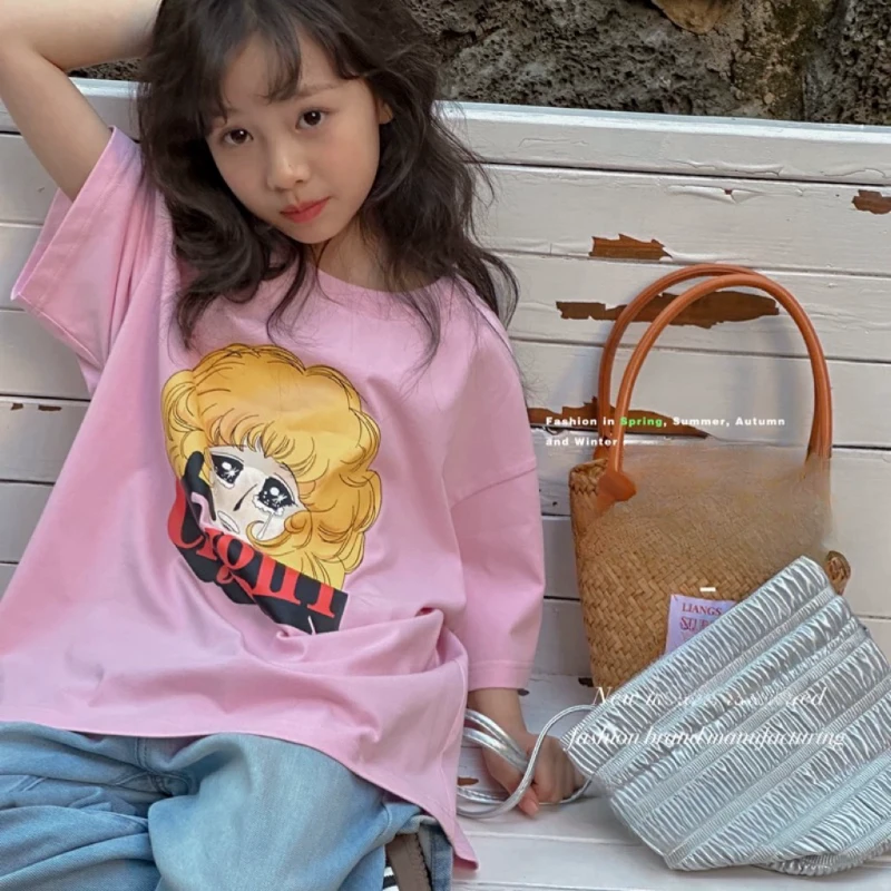 242S024新款时尚粉钻色T恤