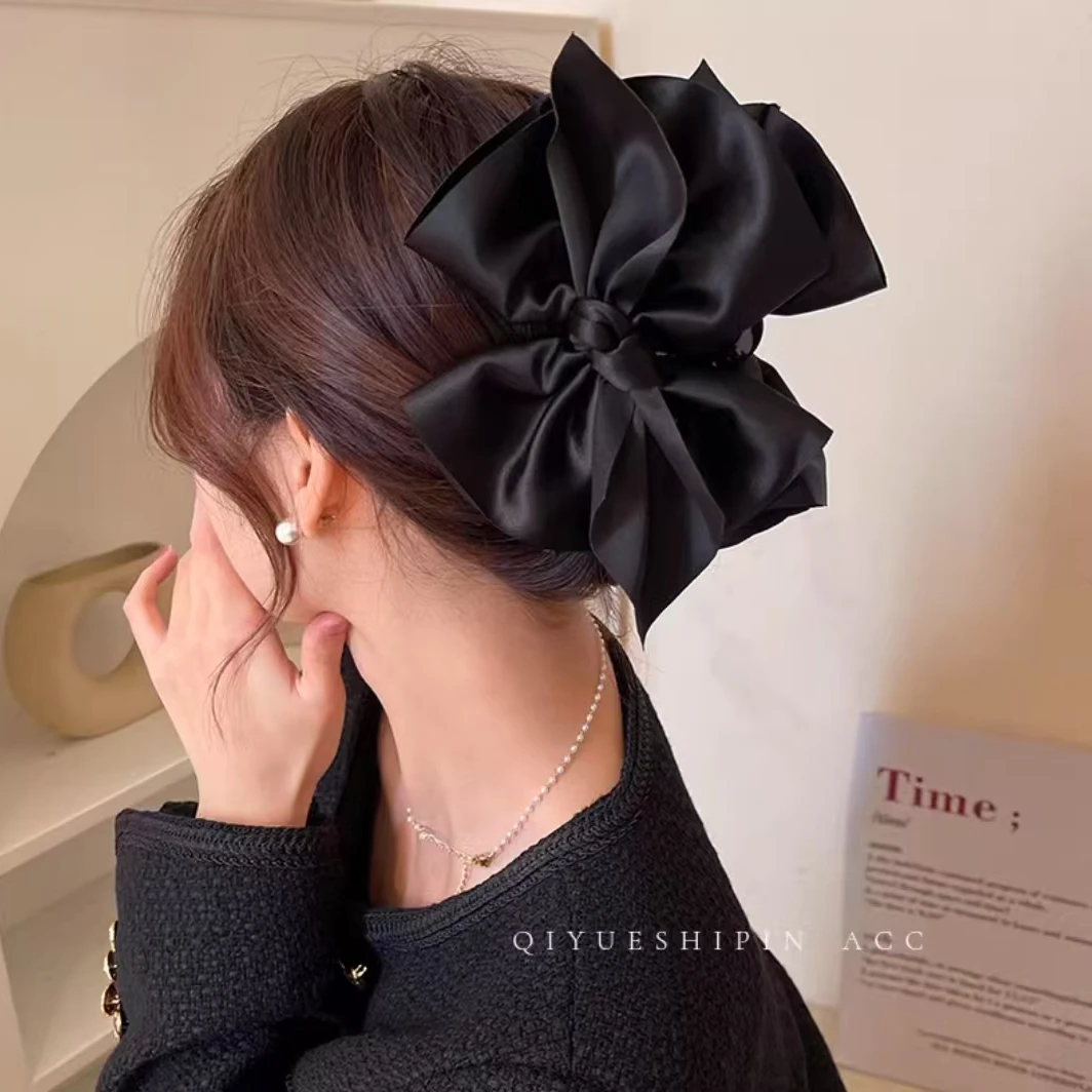 简约复古优雅仙女风ins抓夹发饰发夹双面蝴蝶结显发量大抓夹发饰
