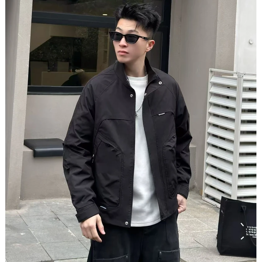 秋季男立领秋季男士宽松工装夹克男士春秋季休闲时尚8129
