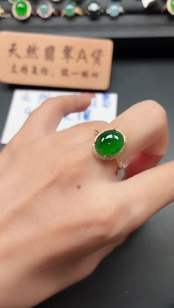银S925镶嵌戒指翡翠111