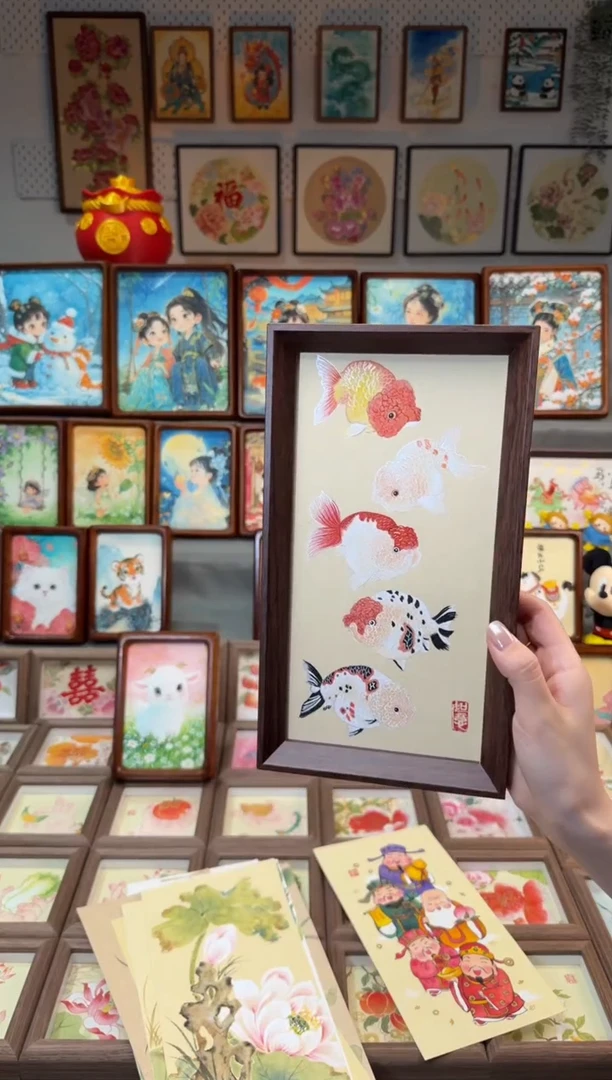 国画五只小鱼 手绘国画27