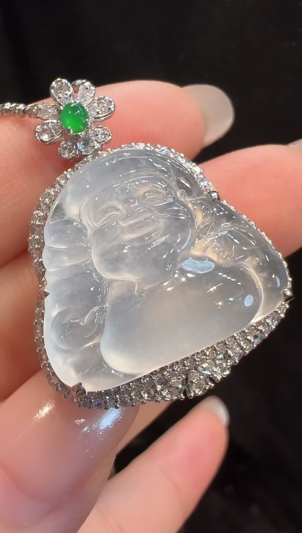 吊坠(不含链)18K金镶嵌翡翠AL6