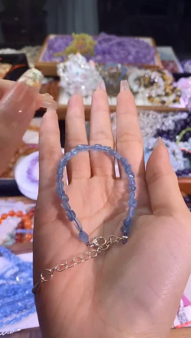 【闪购商品】合成（培育） 海蓝宝石合金海蓝宝手链冰雪女王