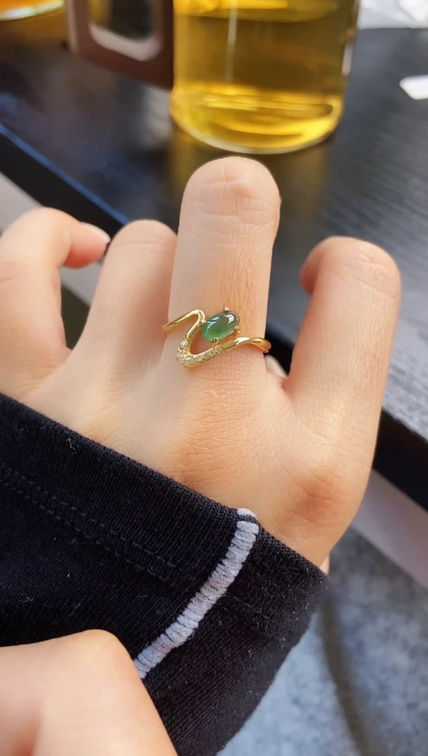 银S925镶嵌戒指翡翠12