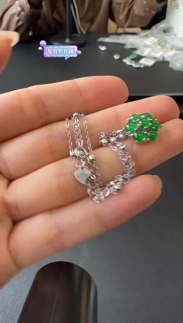 【闪购商品】翡翠项链银S925镶嵌没有鉴赏期